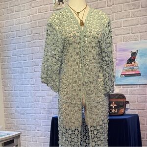 Crochet Cardigan Do Everything in Love Sage one size up to Large